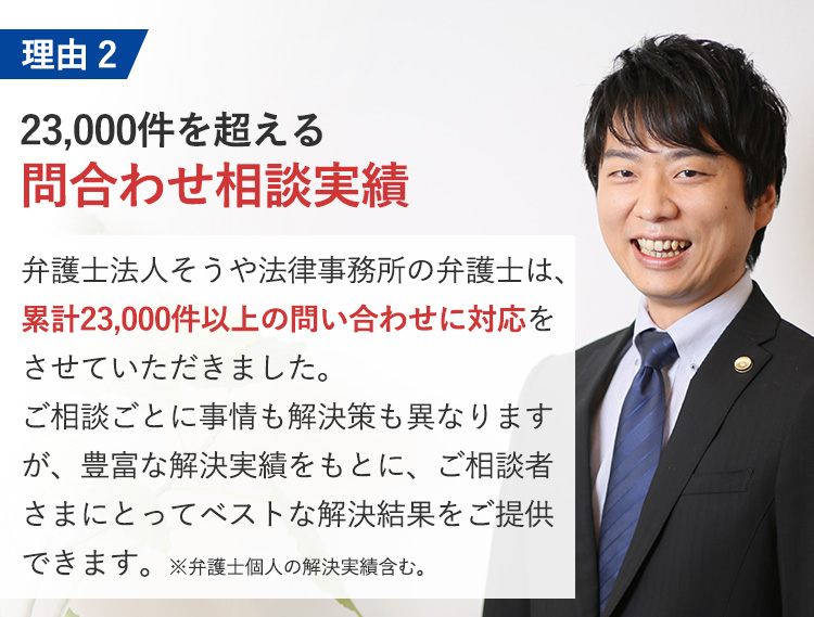 23,000件を超える問い合わせ相談実績